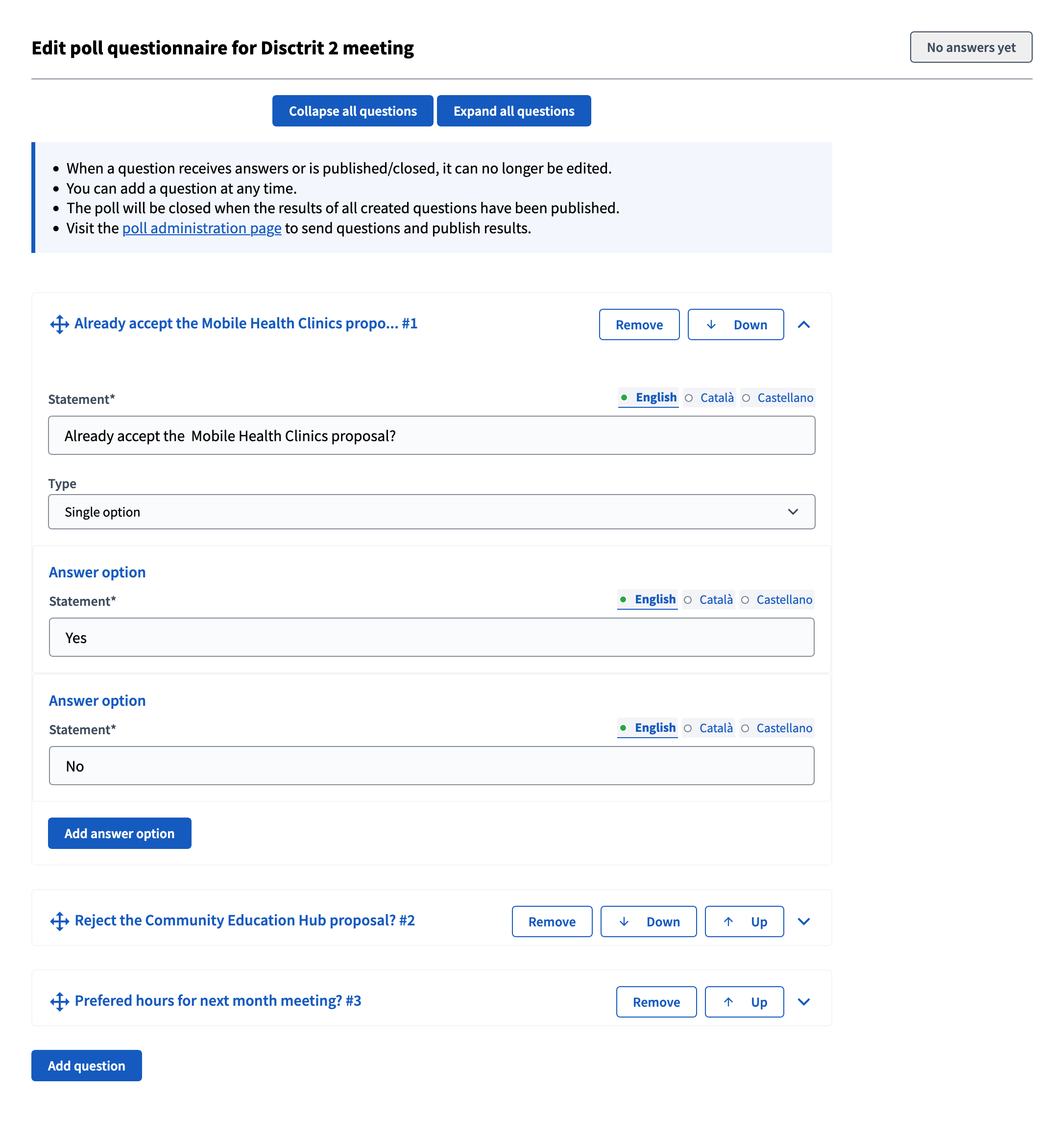 Backend for meeting polls