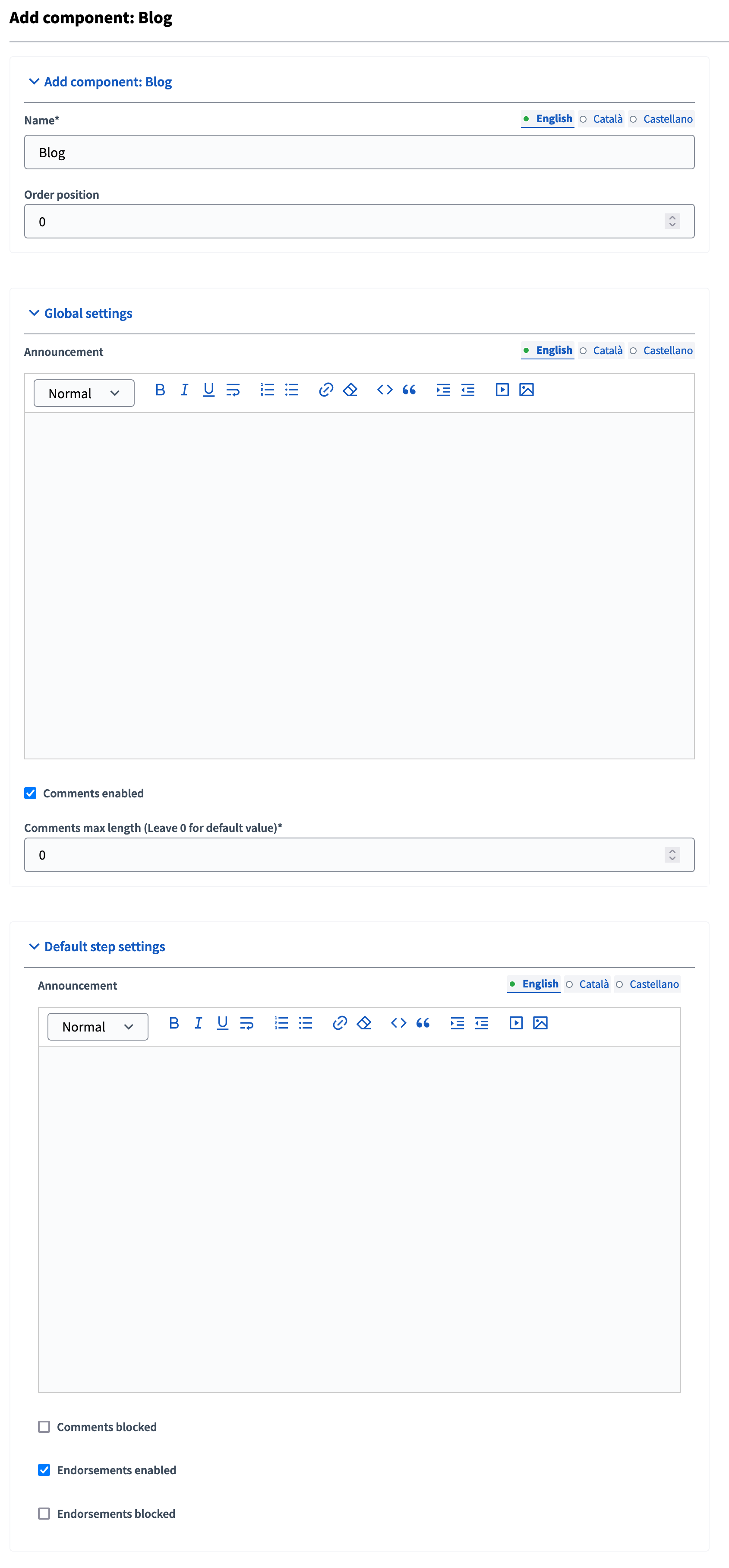 Add component form